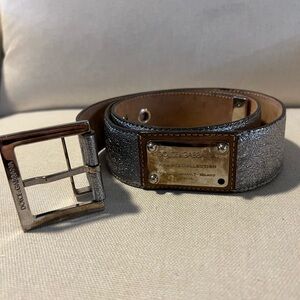 Dolce & Gabbana Metallic and Brown Womans Belt